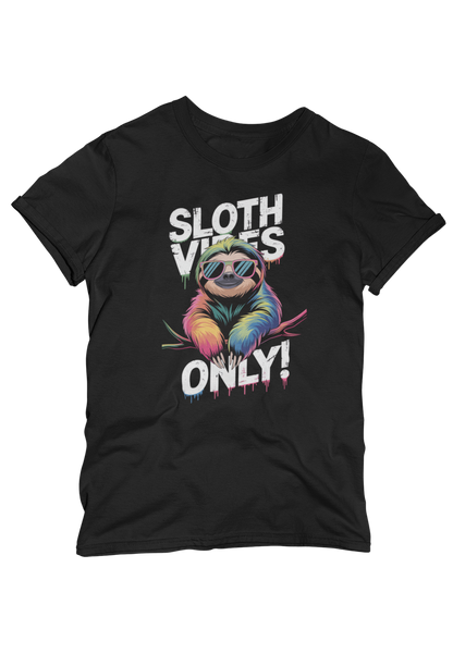 Sloth Vibes ONLY! Sloth - Unisex Kids' Short-Sleeve T-Shirt, Organic Cotton, High-Quality, Durable T-Shirt Kids BC SH