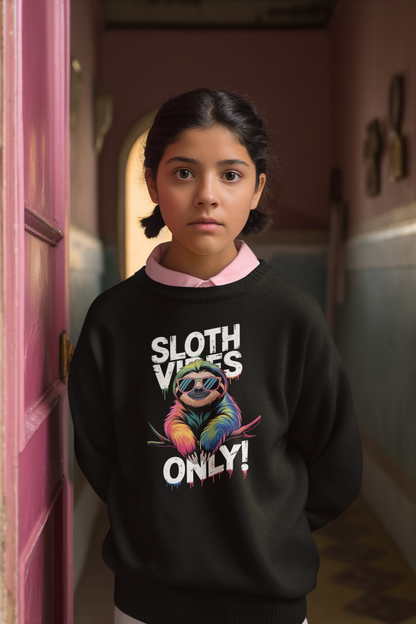¡Solo vibras de perezoso! Perezoso - Sudadera unisex para niños, algodón orgánico de alta calidad - Sudadera mini cambiador ST/St SH