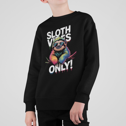 ¡Solo vibras de perezoso! Perezoso - Sudadera unisex para niños, algodón orgánico de alta calidad - Sudadera mini cambiador ST/St SH