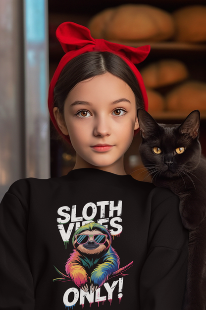 ¡Solo vibras de perezoso! Perezoso - Sudadera unisex para niños, algodón orgánico de alta calidad - Sudadera mini cambiador ST/St SH