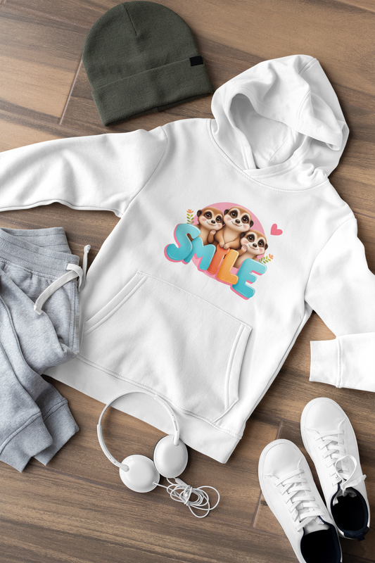 Smile Herz Erdmännchen Kinder Hoodie Pullover Bio Baumwolle Hochwertig Langlebig - Mini Cruiser Hoodie 2.0 ST/ST SH