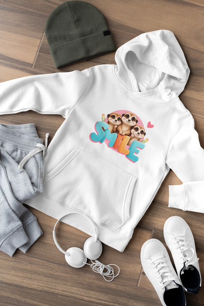 SMILE mit Herz Erdmännchen - Hochwertiger Mittelschwerer Fleece-Hoodie für Jugendliche - Weltweit Verfügbar - GL
