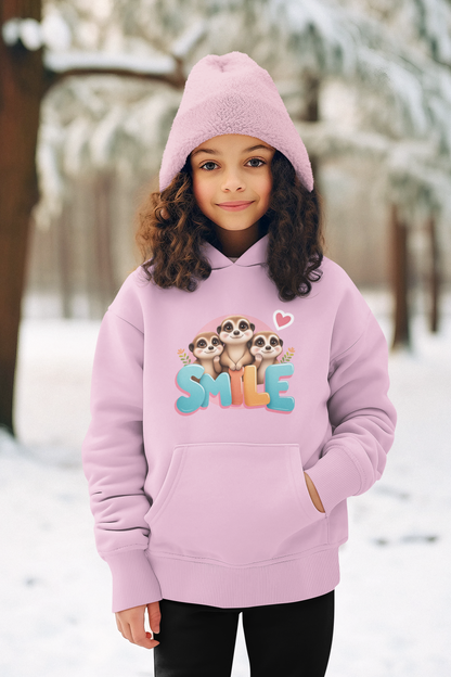 SMILE mit Herz Erdmännchen - Hochwertiger Mittelschwerer Fleece-Hoodie für Jugendliche - Weltweit Verfügbar - GL