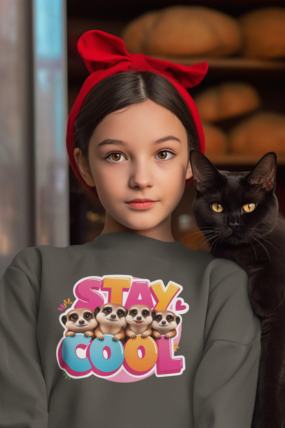 Stay Cool Erdmännchen Kinder Pullover Sweatshirt Bio Baumwolle Hochwertig Langlebig - Mini Changer Sweatshirt 2 ST/ST SH