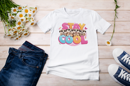 Stay Cool Erdmännchen - Kinder T-Shirt Kurzarm-Shirt Baumwolle Hochwertig Langlebig - T-Shirt Kids BC SH