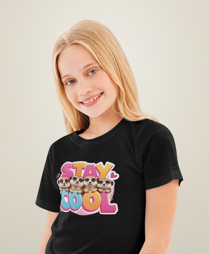 Stay Cool Erdmännchen - Kinder T-Shirt Kurzarm-Shirt Baumwolle Hochwertig Langlebig - T-Shirt Kids BC SH