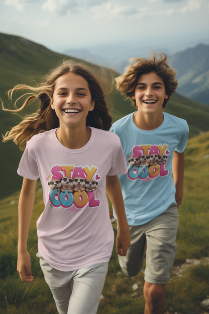 Stay Cool Erdmännchen - Kinder T-Shirt Kurzarm-Shirt Baumwolle Hochwertig Langlebig - T-Shirt Kids BC SH