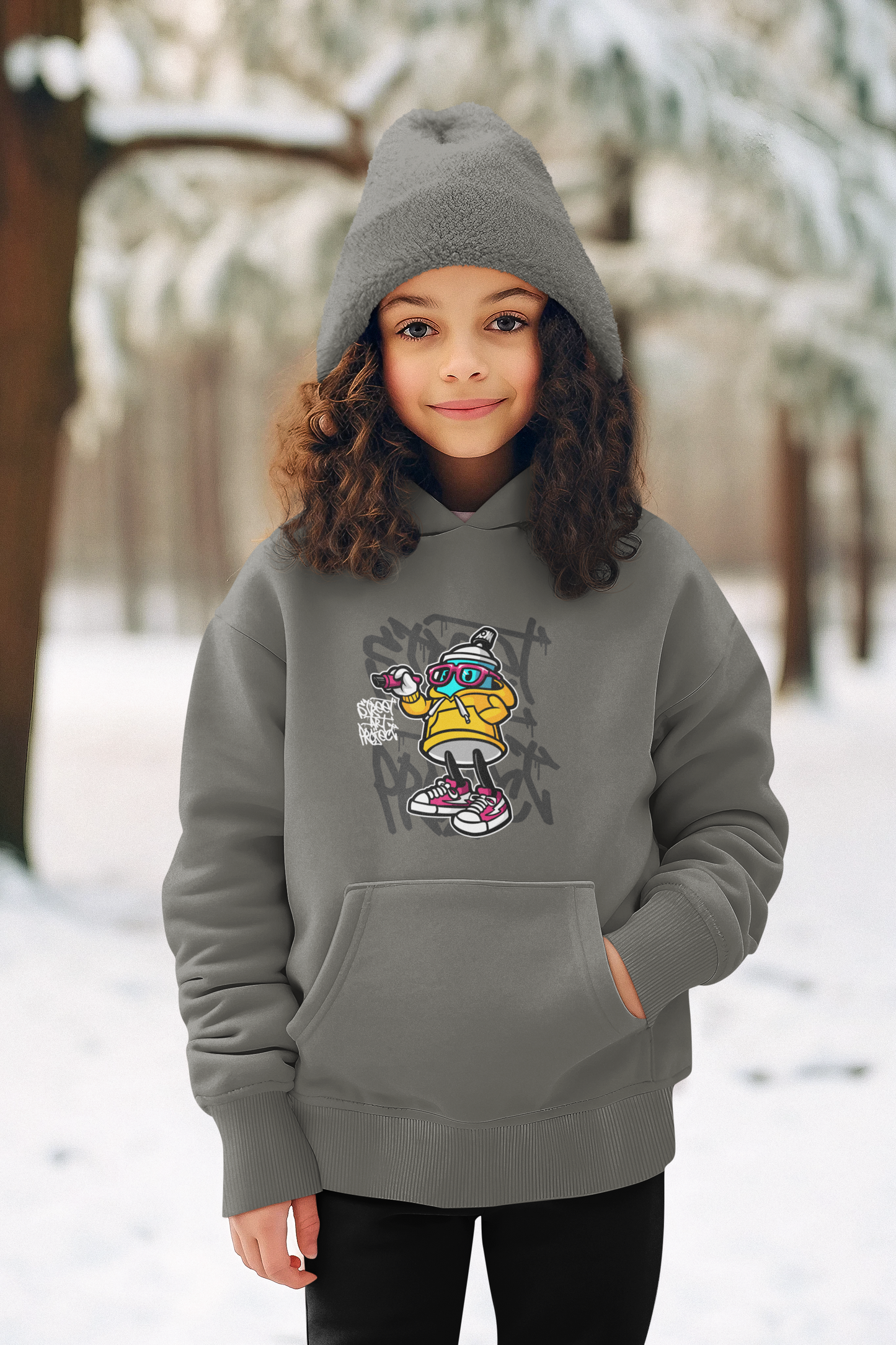 Kinder Hoodie Pullover Bio Baumwolle Hochwertig Langlebig - Street Art Project Funny  - Mini Cruiser Hoodie 2.0 ST/ST SH