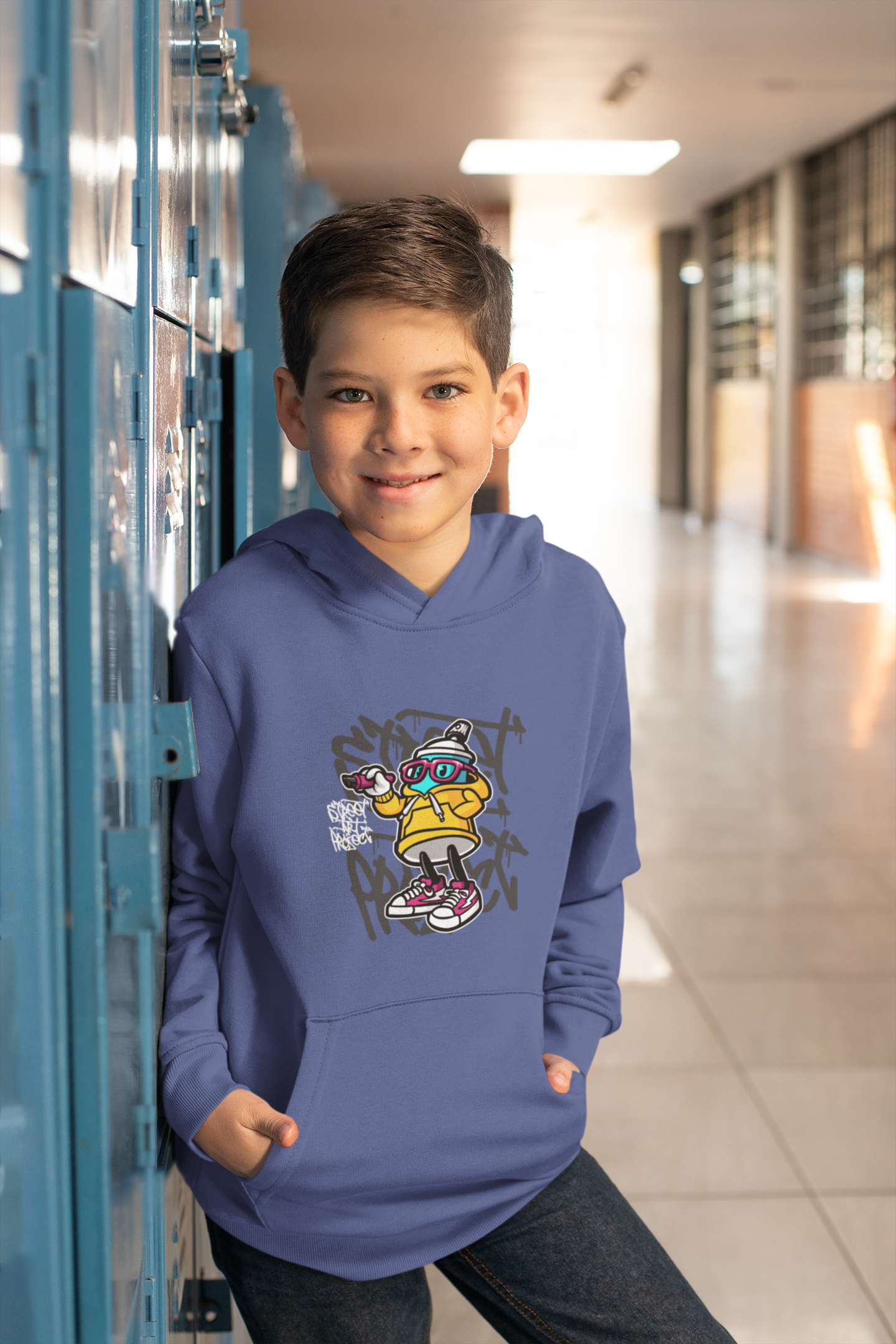 Kinder Hoodie Pullover Bio Baumwolle Hochwertig Langlebig - Street Art Project Funny  - Mini Cruiser Hoodie 2.0 ST/ST SH