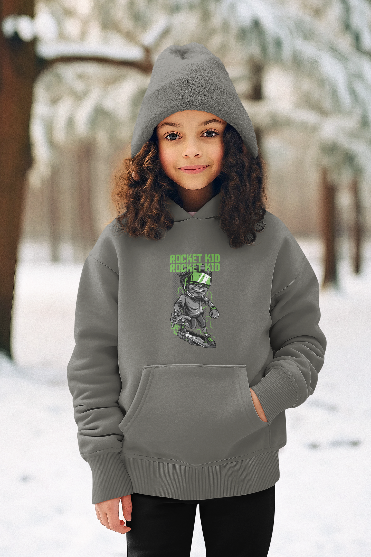 Kinder Hoodie Pullover Bio Baumwolle Hochwertig Langlebig - Streetwear Skate Rocket Kid - Mini Cruiser Hoodie 2.0 ST/ST SH