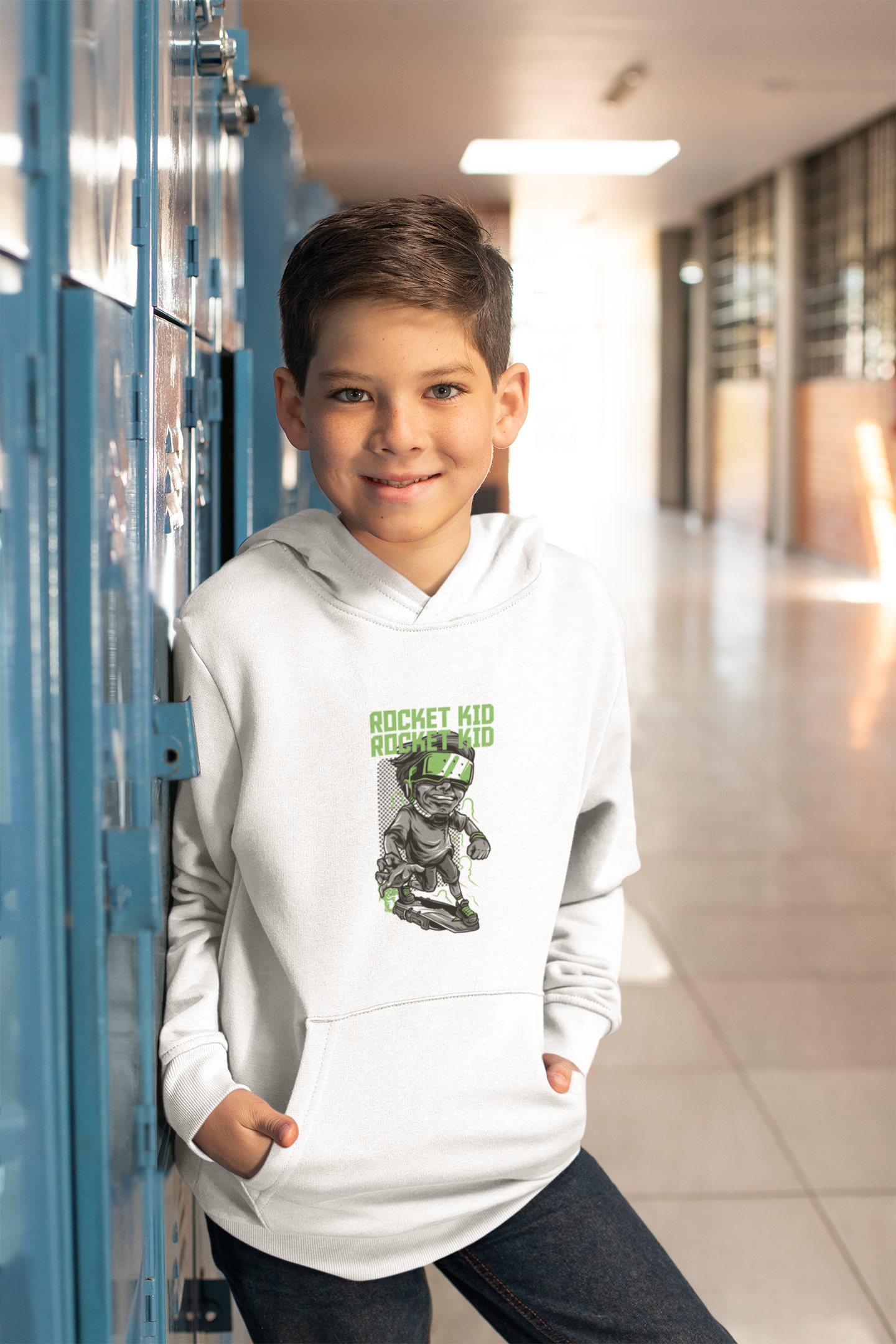 Kinder Hoodie Pullover Bio Baumwolle Hochwertig Langlebig - Streetwear Skate Rocket Kid - Mini Cruiser Hoodie 2.0 ST/ST SH