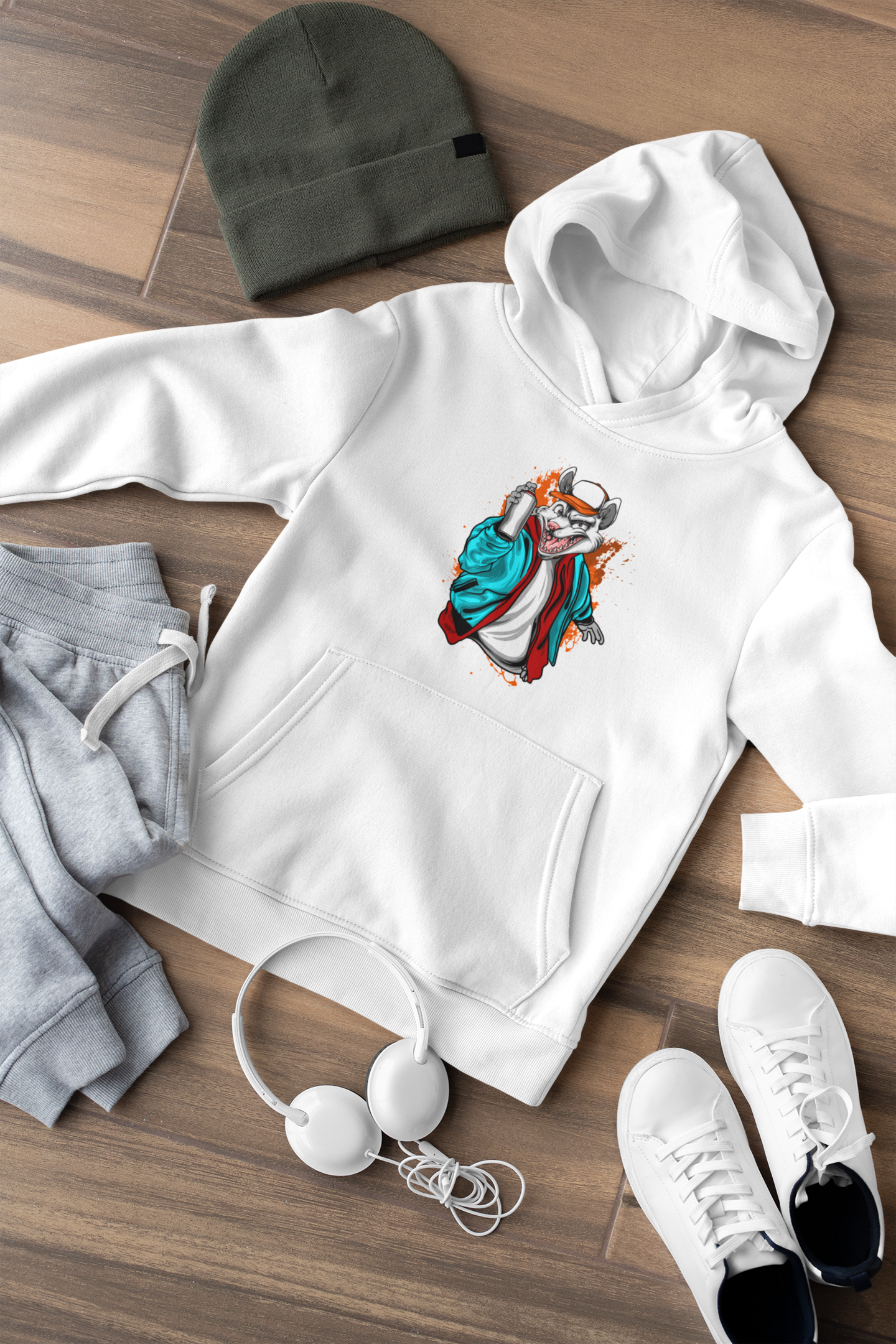 Kinder Hoodie Pullover Bio Baumwolle Hochwertig Langlebig - Streetwear Street Art Graffiti - Mini Cruiser Hoodie 2.0 ST/ST SH