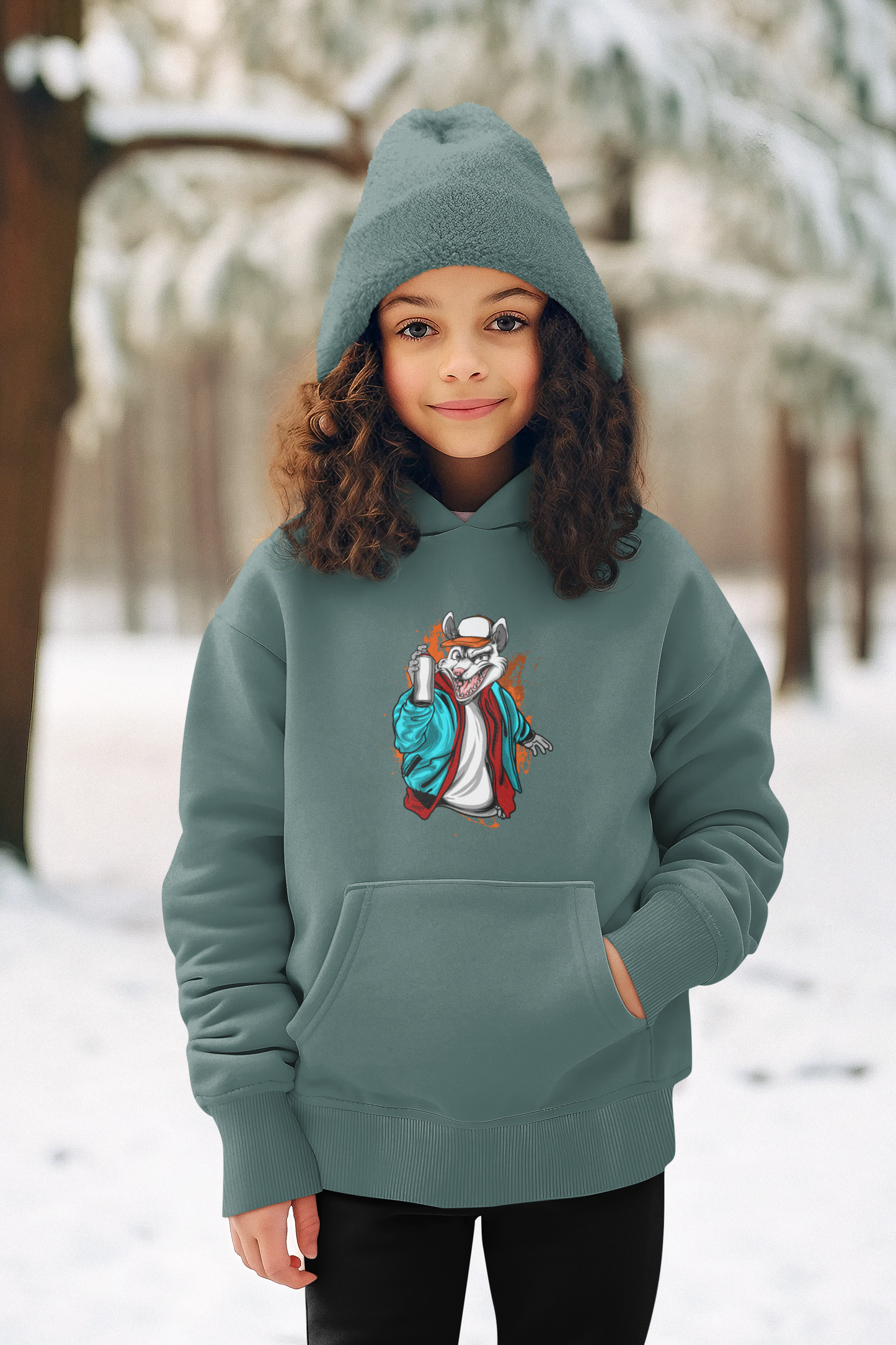 Kinder Hoodie Pullover Bio Baumwolle Hochwertig Langlebig - Streetwear Street Art Graffiti - Mini Cruiser Hoodie 2.0 ST/ST SH