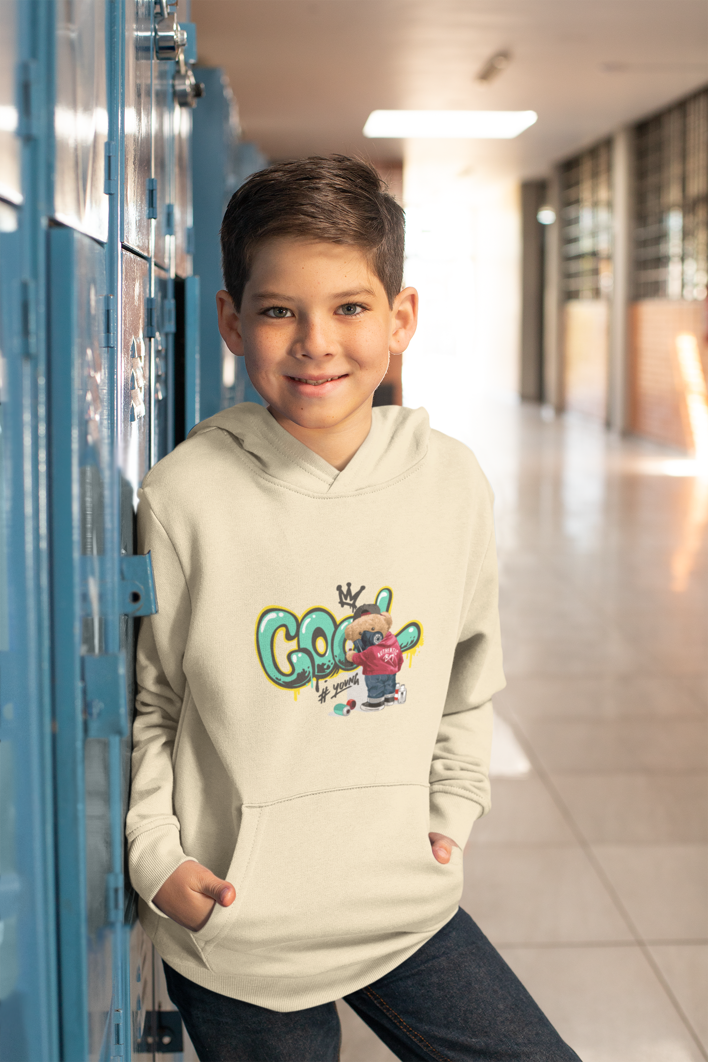 Kinder Hoodie Pullover Bio Baumwolle Hochwertig Langlebig - Streetwear Street Art Teddy COOL #young - Mini Cruiser Hoodie 2.0 St/ST SH