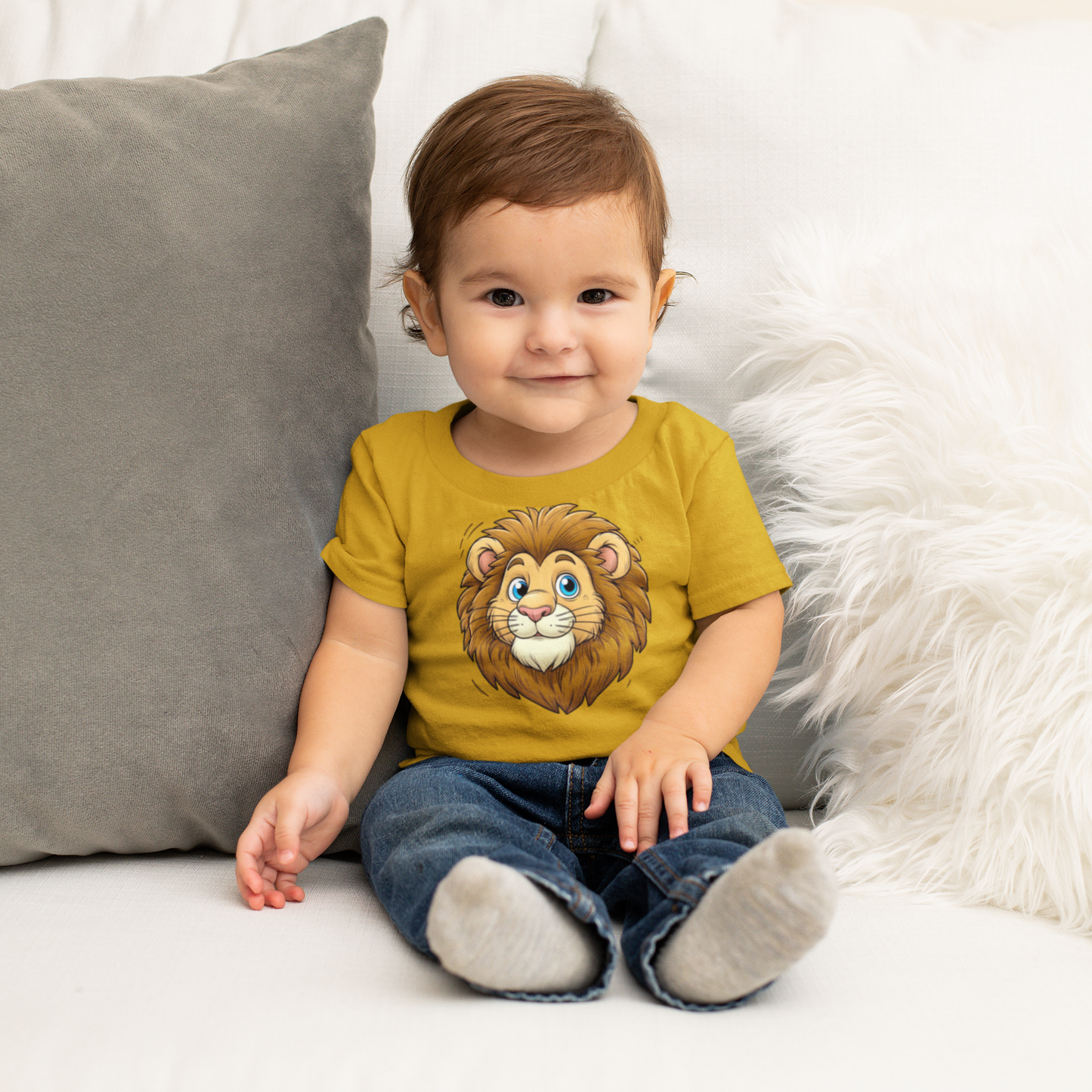 Cartoon süßer Löwenkopf Baby Creator T-Shirt SK