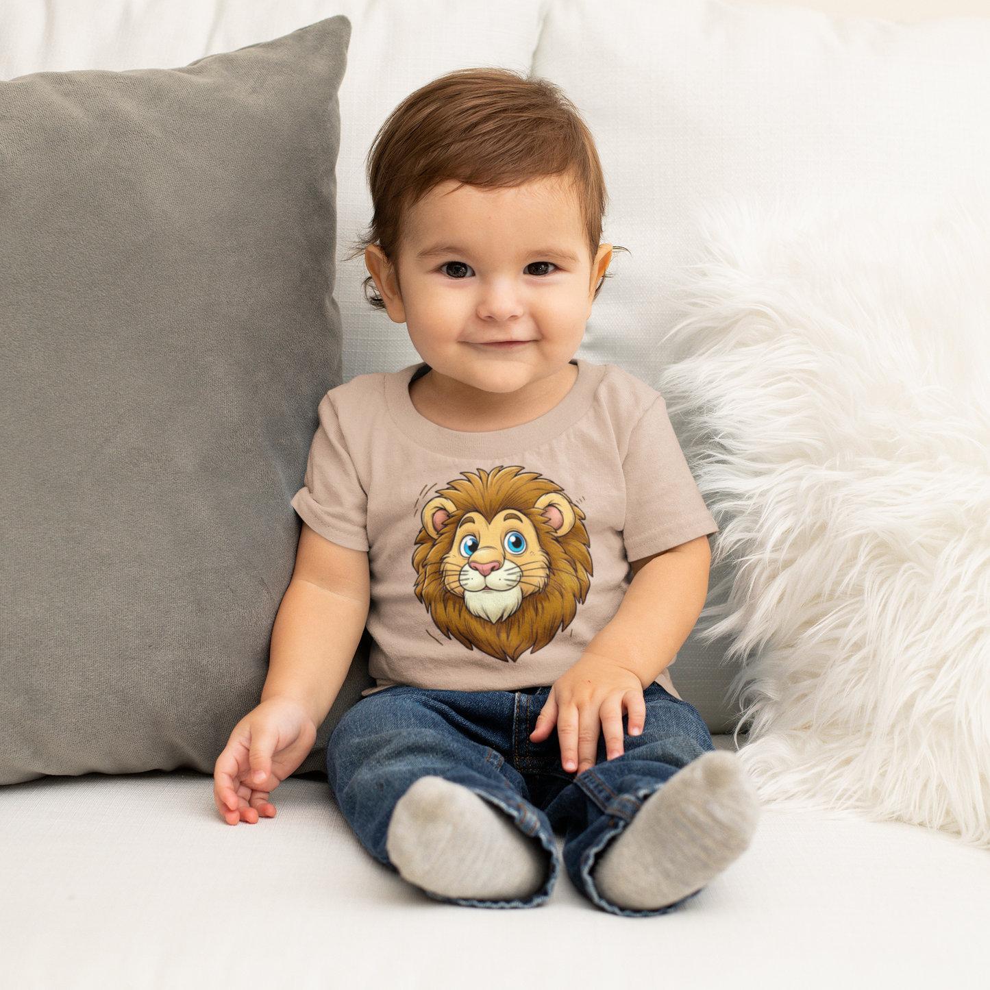 Cartoon süßer Löwenkopf Baby Creator T-Shirt SK