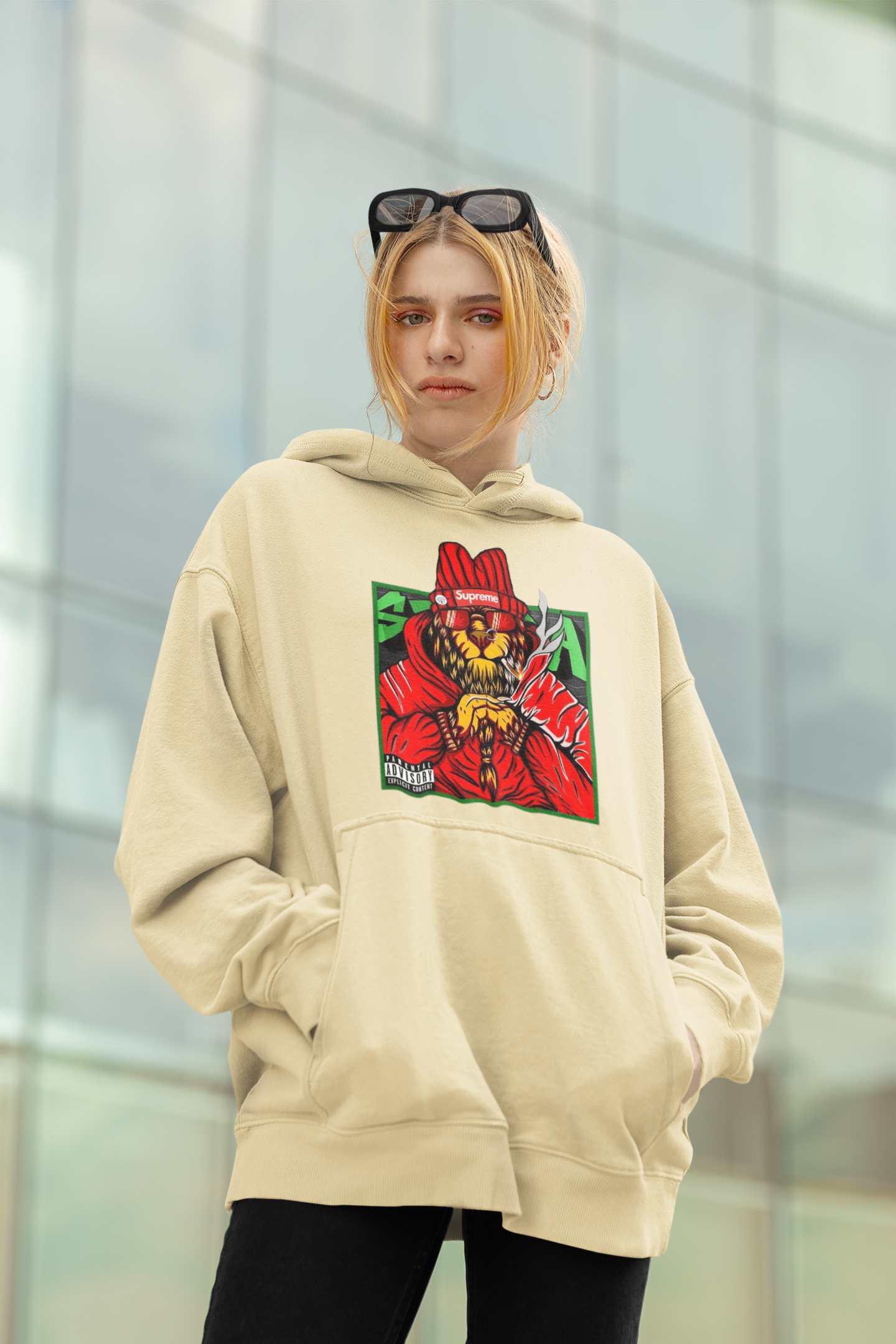 Supreme Streetwear Frontside - Slammer Bio Oversized Unisex Hoodie Erwachsenen SH