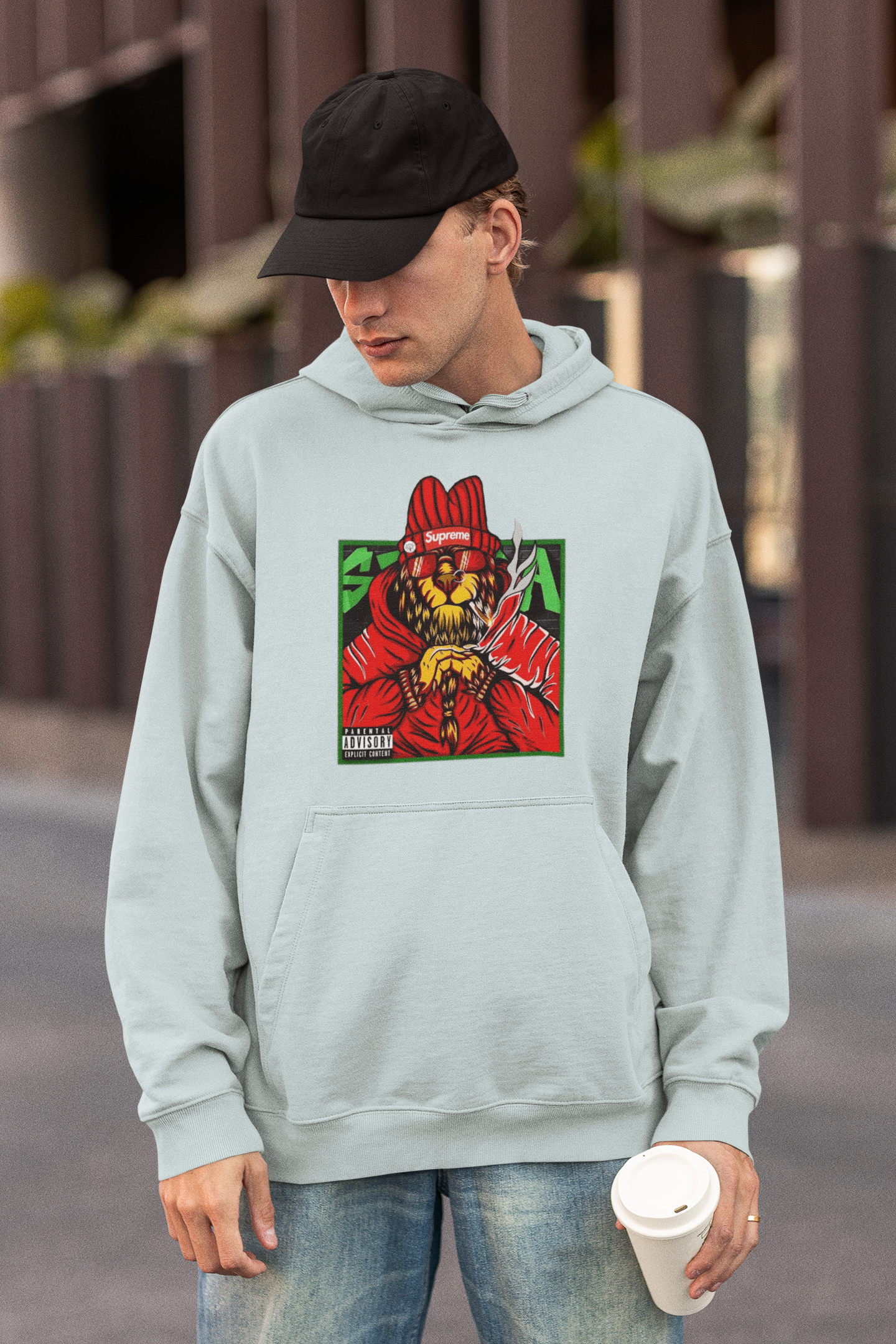 Supreme Streetwear Frontside - Slammer Bio Oversized Unisex Hoodie Erwachsenen SH