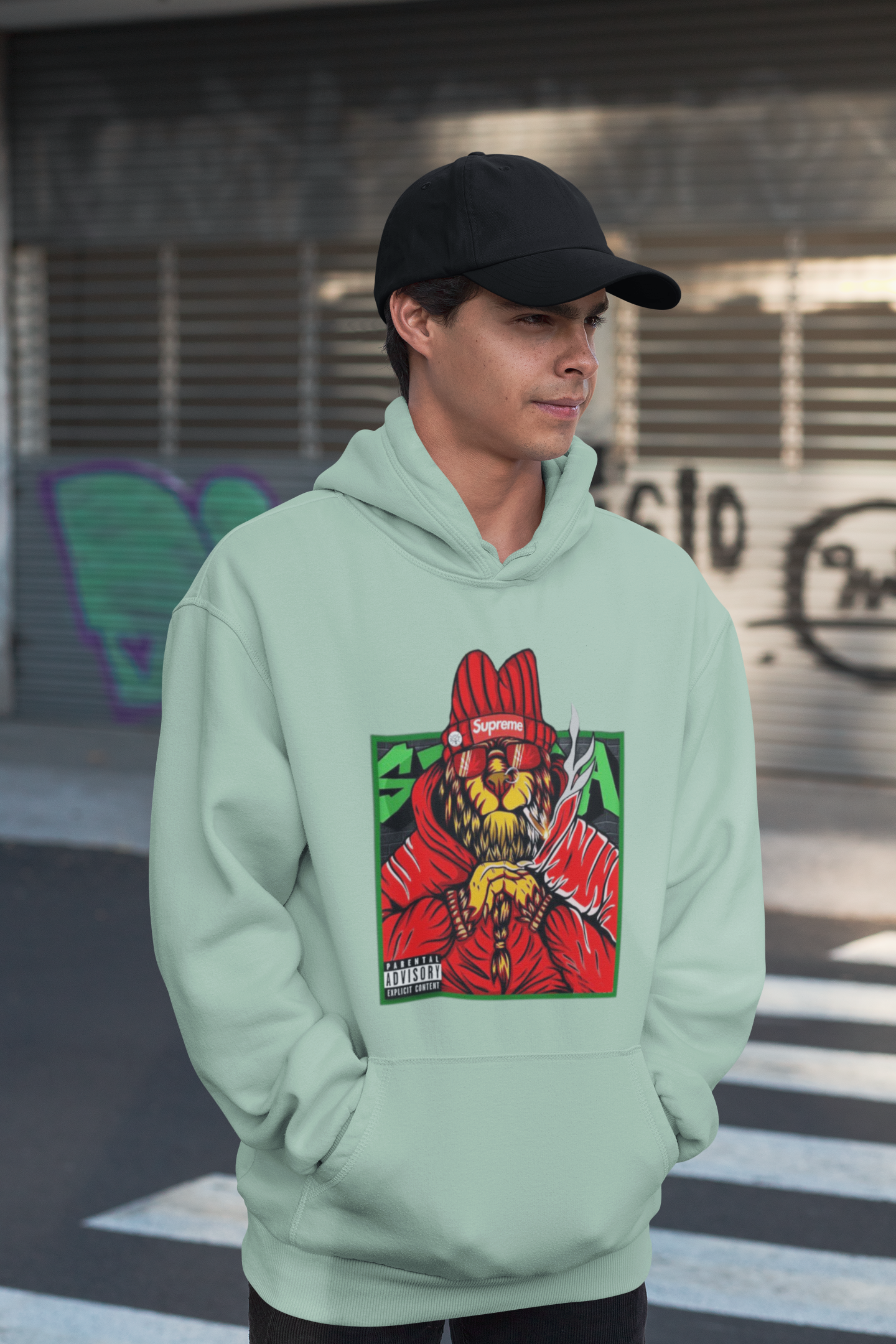 Supreme Streetwear Frontside - Slammer Bio Oversized Unisex Hoodie Erwachsenen SH