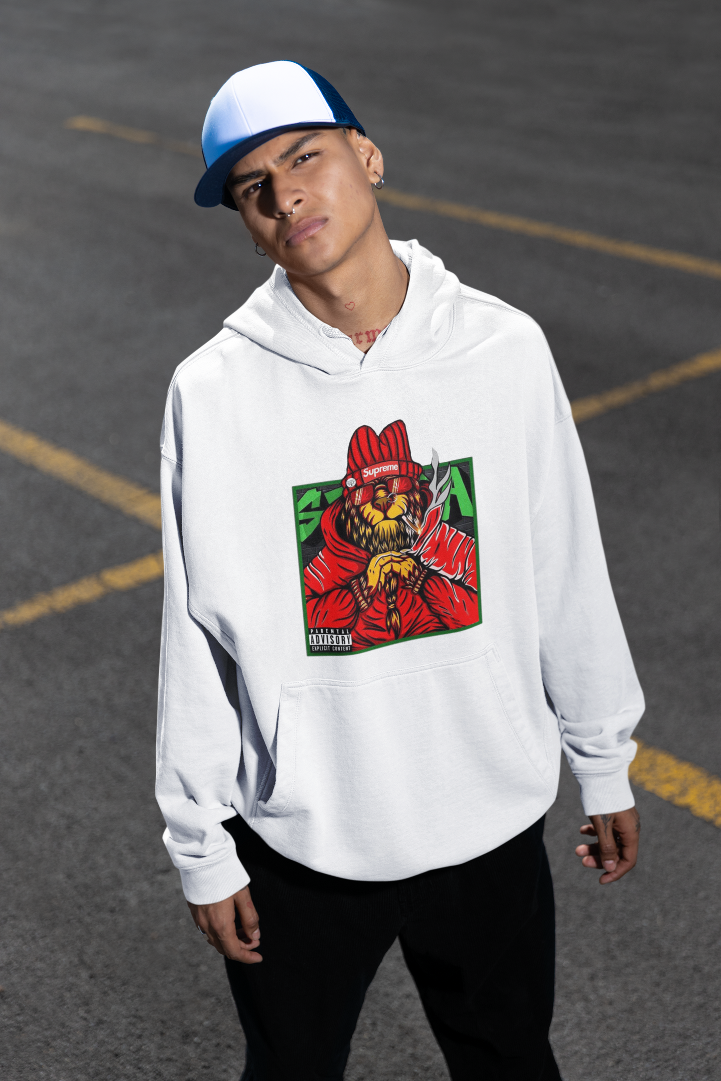 Supreme Streetwear Frontside - Slammer Bio Oversized Unisex Hoodie Erwachsenen SH