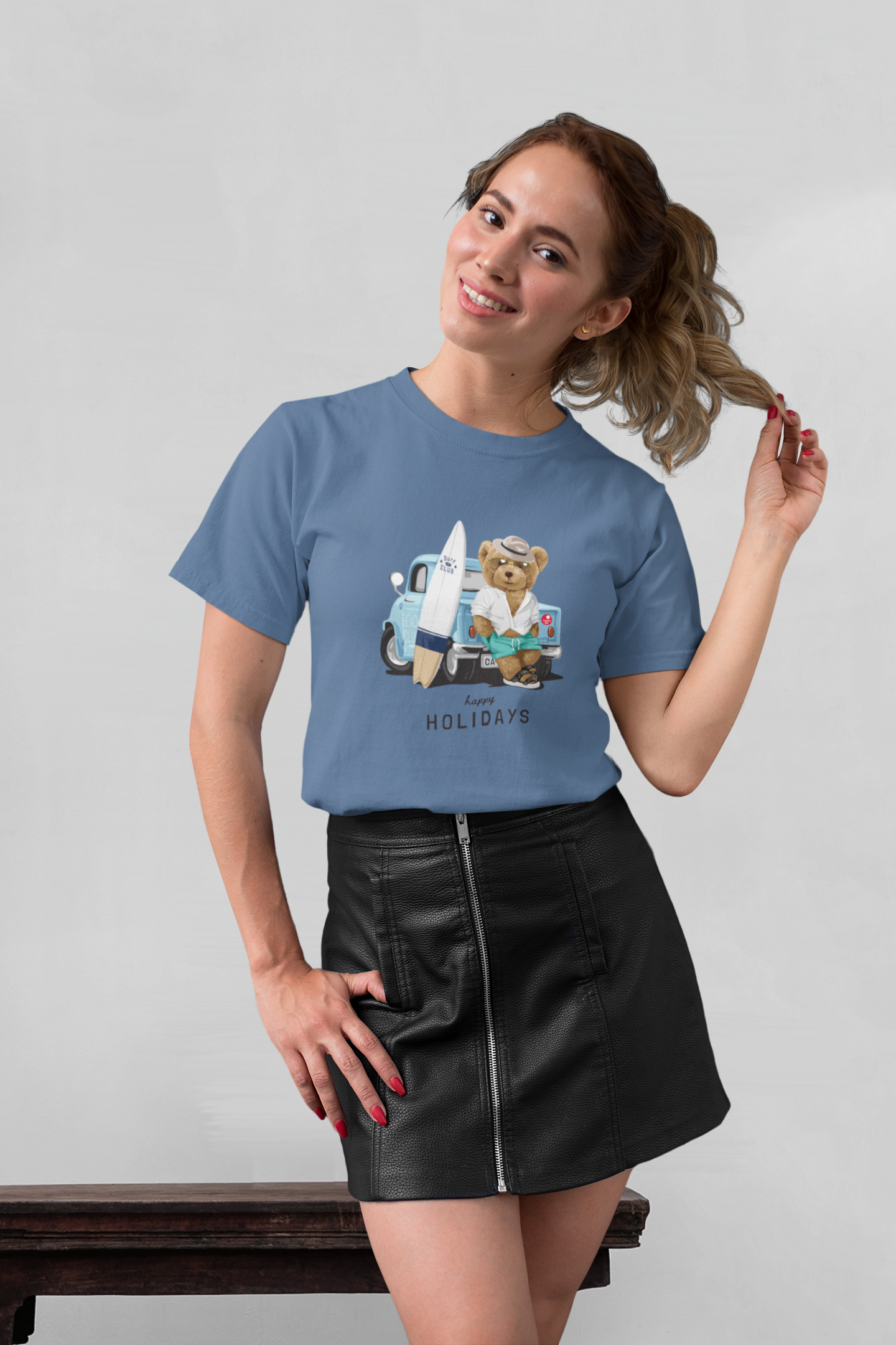 Surfer Teddy Front - Unisex Erwachsenen Bio Creator T-Shirt SH