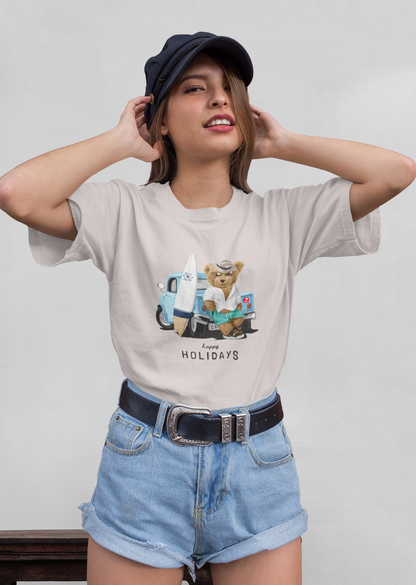 Surfer Teddy Front - Unisex Erwachsenen Bio Creator T-Shirt SH