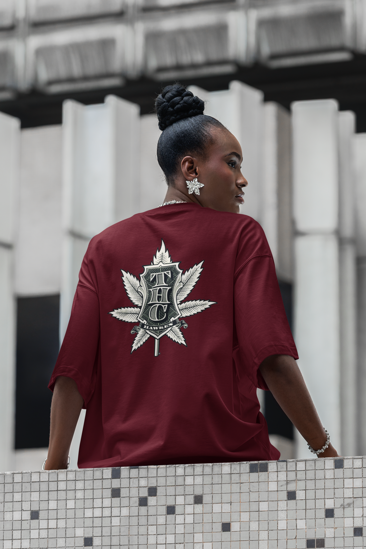 THC Streetwear Backprint - Freestyler Bio Oversized Unisex T-Shirt Erwachsenen SH