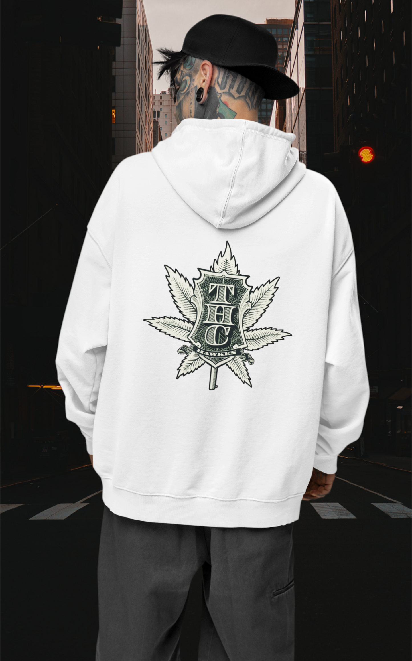 THC Streetwear Backside - Slammer Bio Oversized Unisex Hoodie Erwachsenen SH