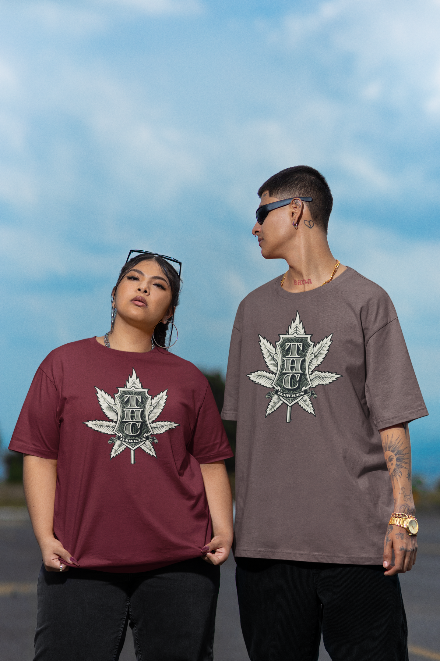 THC Streetwear Frontprint - Freestyler Bio Oversized Unisex T-Shirt Erwachsenen SH
