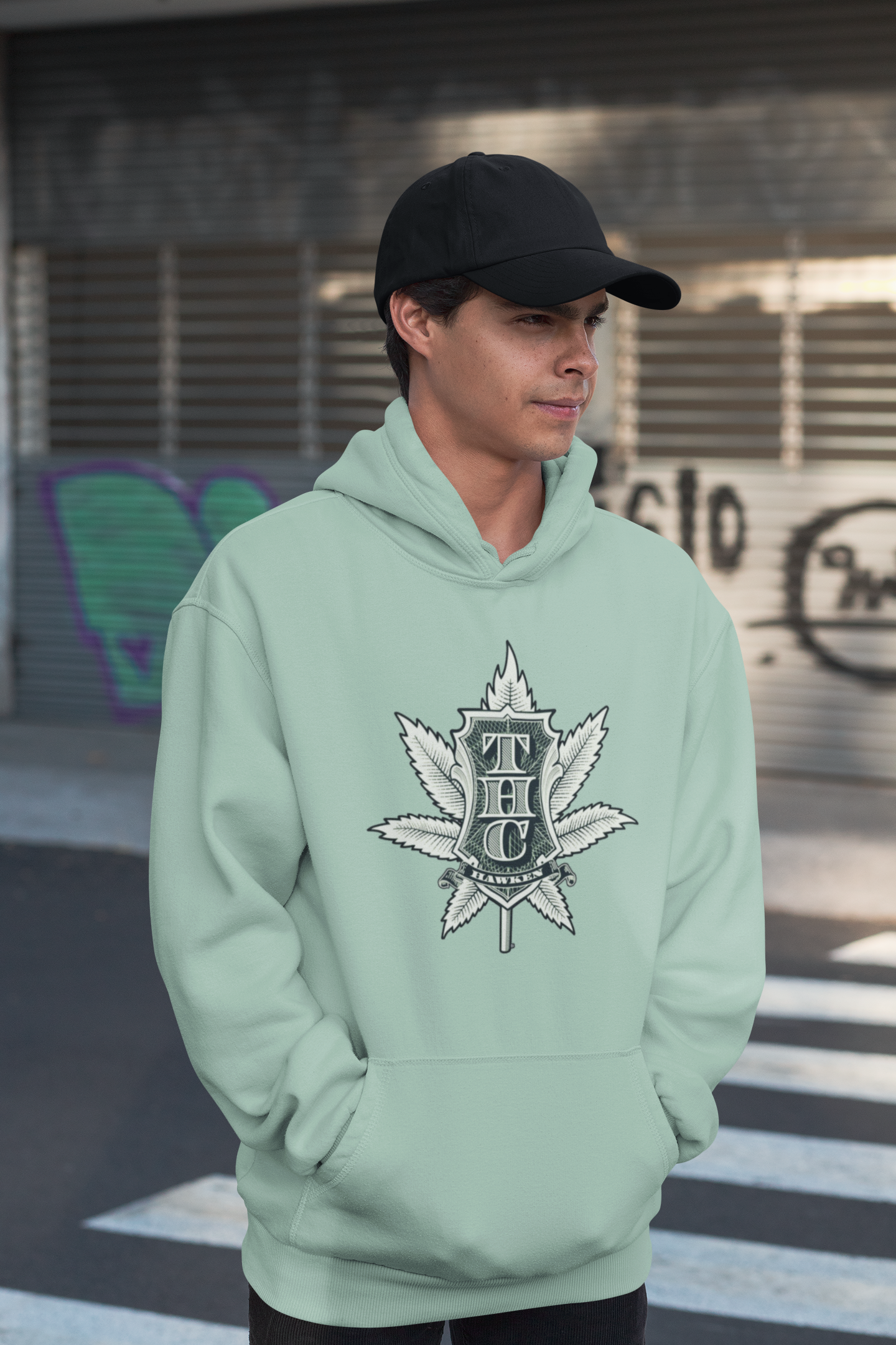 THC Streetwear Frontside - Slammer Bio Oversized Unisex Hoodie Erwachsenen SH