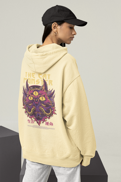 THE CAT MONSTER Warrior Streetwear - Slammer Bio Oversized Unisex Hoodie Erwachsenen SH