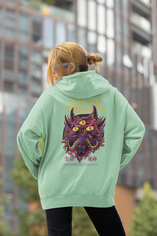THE CAT MONSTER Warrior Streetwear - Slammer Bio Oversized Unisex Hoodie Erwachsenen SH
