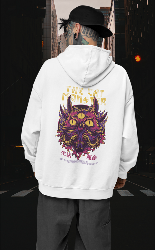 THE CAT MONSTER Warrior Streetwear - Slammer Bio Oversized Unisex Hoodie Erwachsenen SH