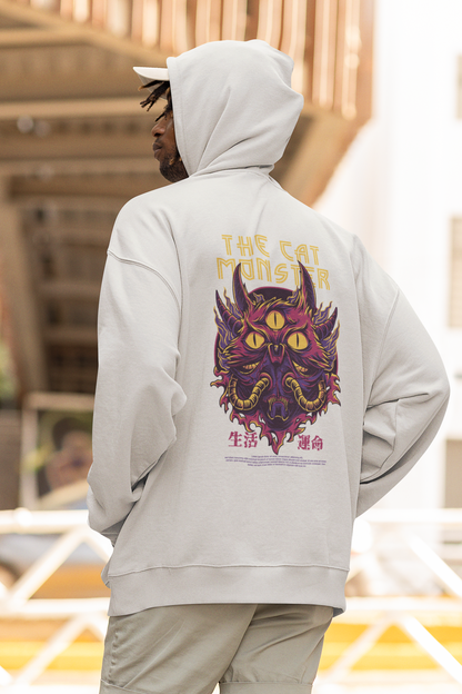 THE CAT MONSTER Warrior Streetwear - Slammer Bio Oversized Unisex Hoodie Erwachsenen SH