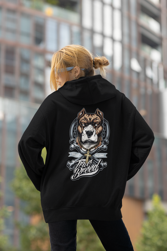TRUE BREED NO TRUST Streetwear Backside - Slammer Bio Oversized Unisex Hoodie Erwachsenen SH