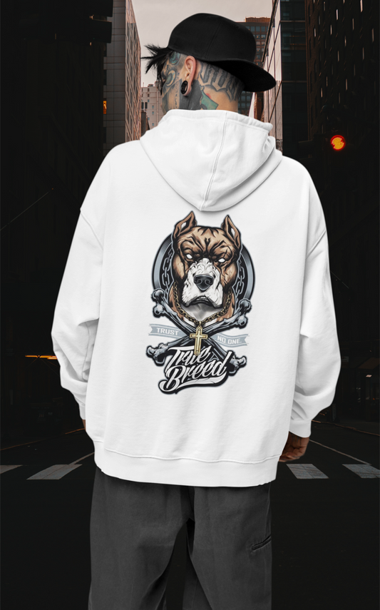 TRUE BREED NO TRUST Streetwear Backside - Slammer Bio Oversized Unisex Hoodie Erwachsenen SH