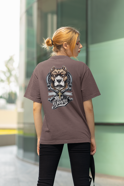 TRUE BREED NO TRUST Streetwear Backprint - Freestyler Organic Oversized Unisex T-Shirt Adult SH