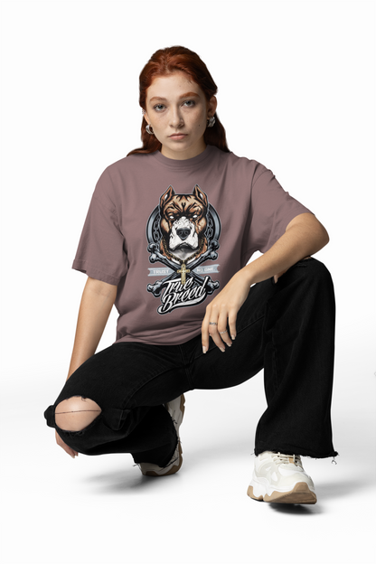 TRUE BREED NO TRUST Streetwear Backprint - Freestyler Organic Oversized Unisex Tshirt Adult SH