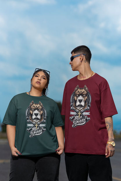 TRUE BREED NO TRUST Streetwear Backprint - Freestyler Organic Oversized Unisex Tshirt Adult SH