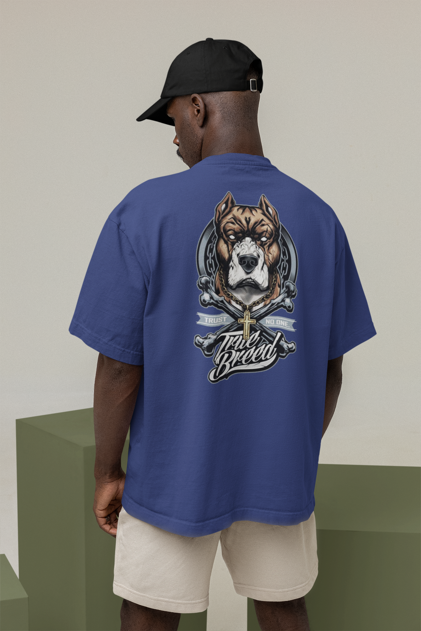 TRUE BREED NO TRUST Streetwear Backprint - Freestyler Organic Oversized Unisex T-Shirt Adult SH