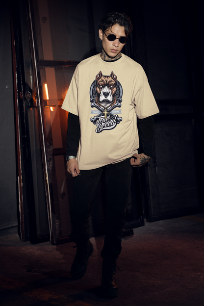 TRUE BREED NO TRUST Streetwear Backprint - Freestyler Organic Oversized Unisex Tshirt Adult SH