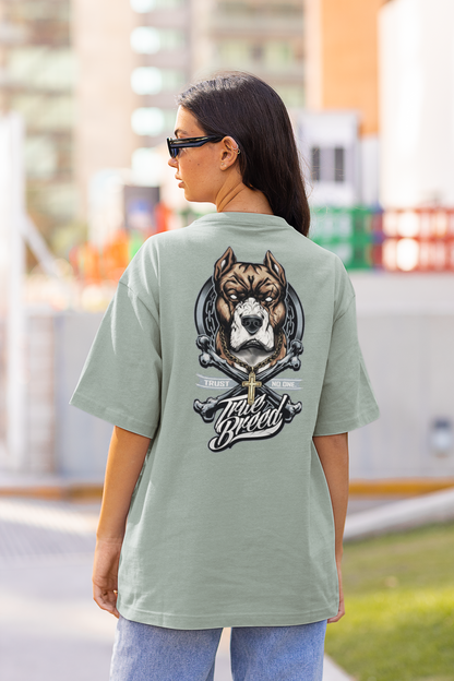 TRUE BREED NO TRUST Streetwear Backprint - Freestyler Organic Oversized Unisex T-Shirt Adult SH