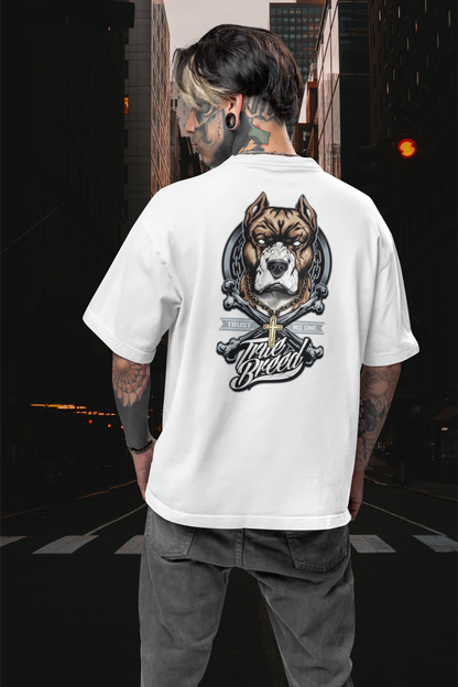 TRUE BREED NO TRUST Streetwear Backprint - Freestyler Organic Oversized Unisex T-Shirt Adult SH