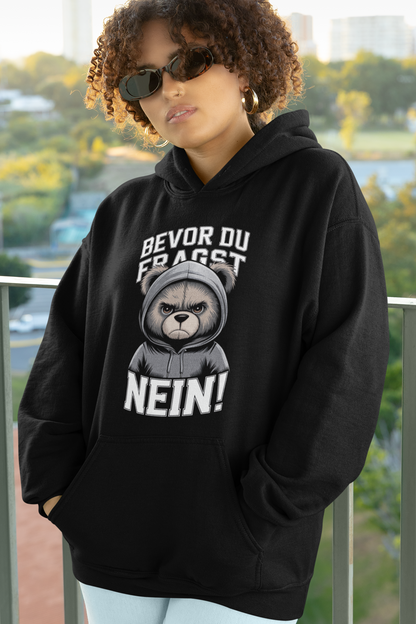 Teddy Bear - Before you ask - NO! Slammer 2.0 Oversized Hoodie Adults - Unisex Oversized Organic Hoodie SH