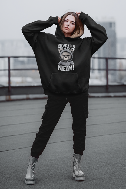 Teddy Bear - Before you ask - NO! Slammer 2.0 Oversized Hoodie Adults - Unisex Oversized Organic Hoodie SH