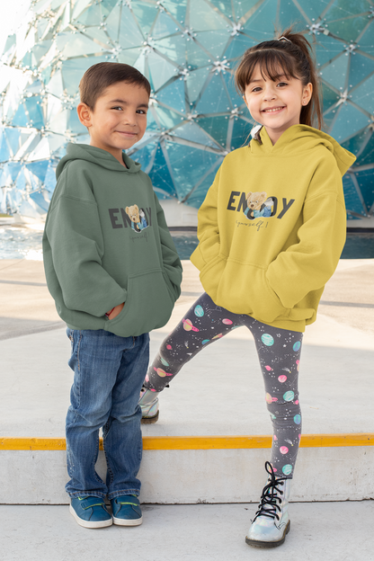 Teddy Enjoy yourself - Hochwertiger Mittelschwerer Fleece-Hoodie für Jugendliche - Weltweit Verfügbar - GL