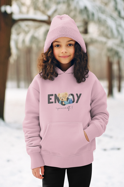 Teddy Enjoy yourself - Hochwertiger Mittelschwerer Fleece-Hoodie für Jugendliche - Weltweit Verfügbar - GL