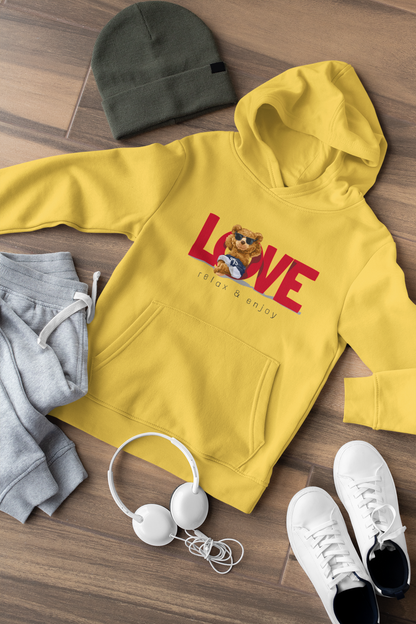 Teddy Love relax and enjoy - Hochwertiger Mittelschwerer Fleece-Hoodie für Jugendliche - Weltweit Verfügbar - GL