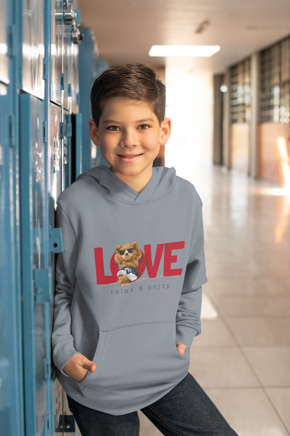 Teddy Love relax and enjoy - Hochwertiger Mittelschwerer Fleece-Hoodie für Jugendliche - Weltweit Verfügbar - GL