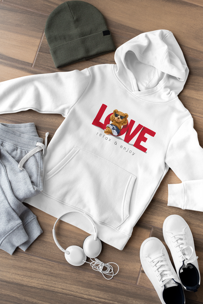 Teddy Love relax and enjoy - Hochwertiger Mittelschwerer Fleece-Hoodie für Jugendliche - Weltweit Verfügbar - GL